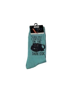 Star Wars Darth Vader Coffee Crew Socks Mint Blue Novelty One Size NWT